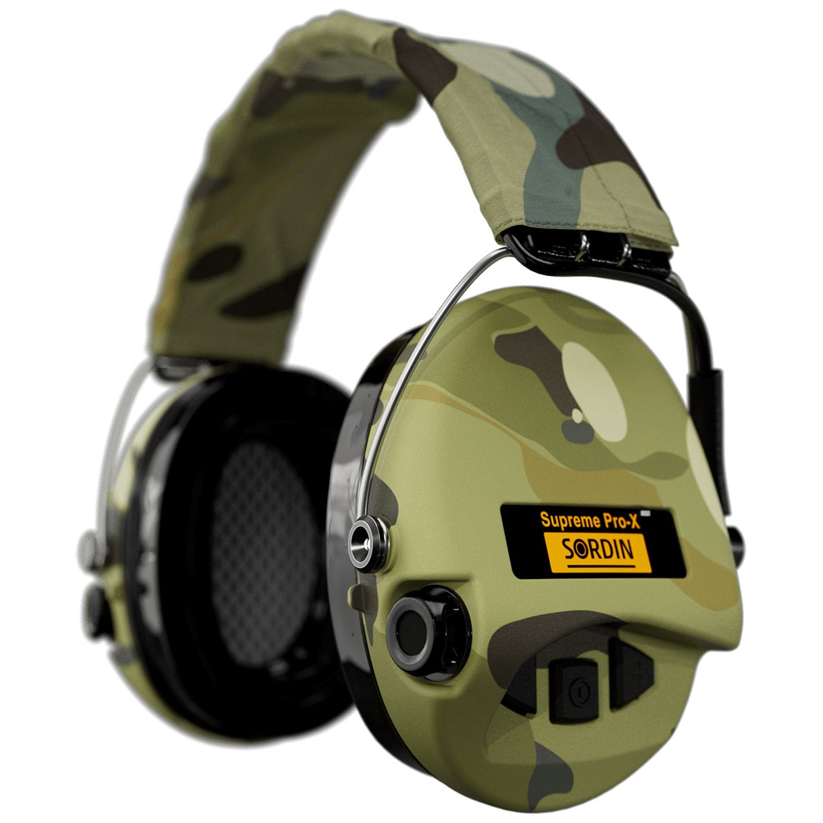 Sordin Supreme Pro-X active earmuffs with fabric band or neck band